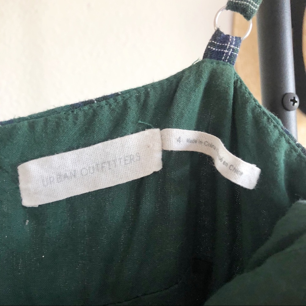 UO Straight Neck Green Plaid Mini Dress Sz.4 - Picture 10 of 13